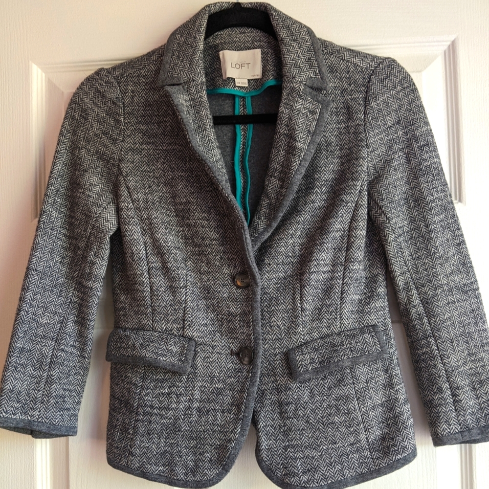 Petite grey LOFT blazer